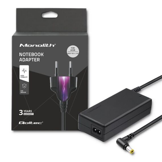 Qoltec 50087 Power adapter for Acer | 90W | 19V | 4.74A | 5.5*1.7 | +power cable | Techbox