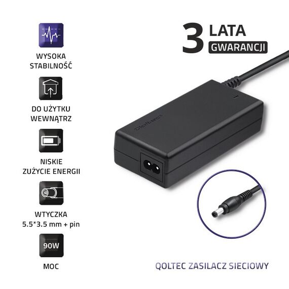 Qoltec 50089.90W power adapter/inverter Indoor Black | Techbox