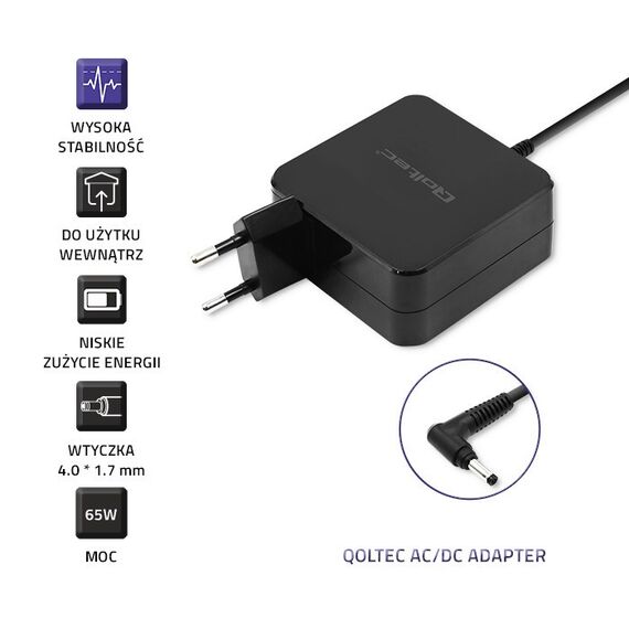 Qoltec 51751 Power adapter for Huawei 65W | 19V |3.42A | 4.0*1.7 | Techbox