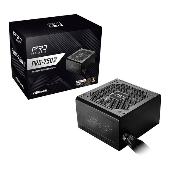 ASRock PRO-750B 750W 80 PLUS Bronze power supply - PSU - Laptops & PC Builds - Techbox