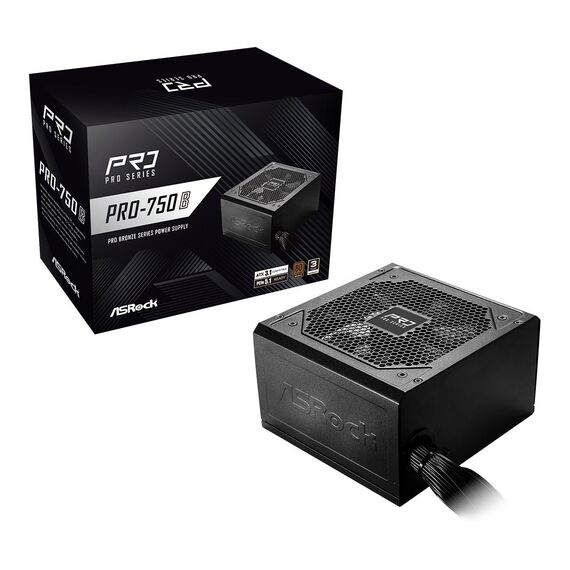 ASRock PRO-750B 750W 80 PLUS Bronze power supply - PSU - Laptops & PC Builds - Techbox