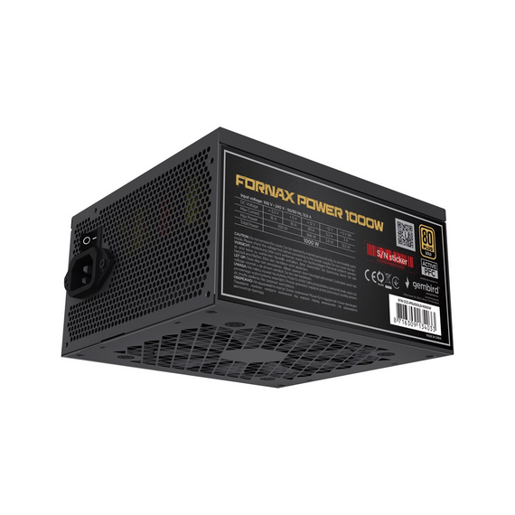 Gembird CCC-PSUGOLD-1000W Power supply unit Fornax Power 1000W active PFC 12cm fan 80+Gold | Techbox