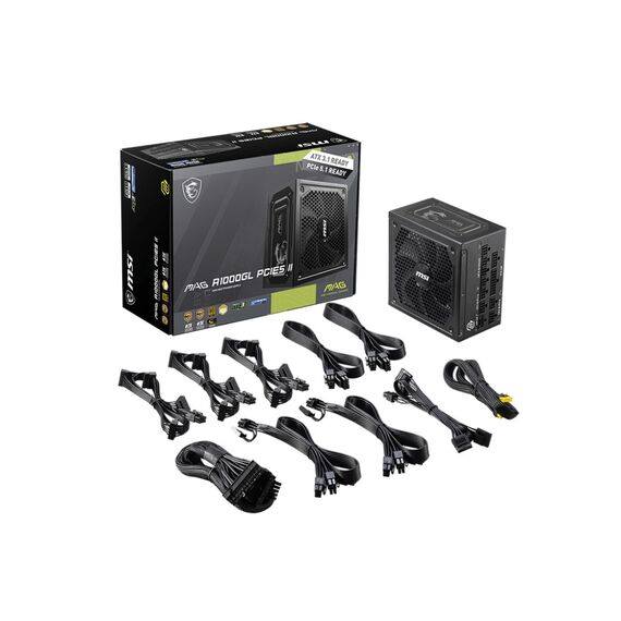MSI MAG A1000GL PCIE5 II power supply unit 1000 W 24-pin ATX ATX Black | Techbox