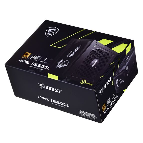 MSI MAG A650GL 650 W 120 mm 80 PLUS Gold power supply - PSU - Laptops & PC Builds - Techbox