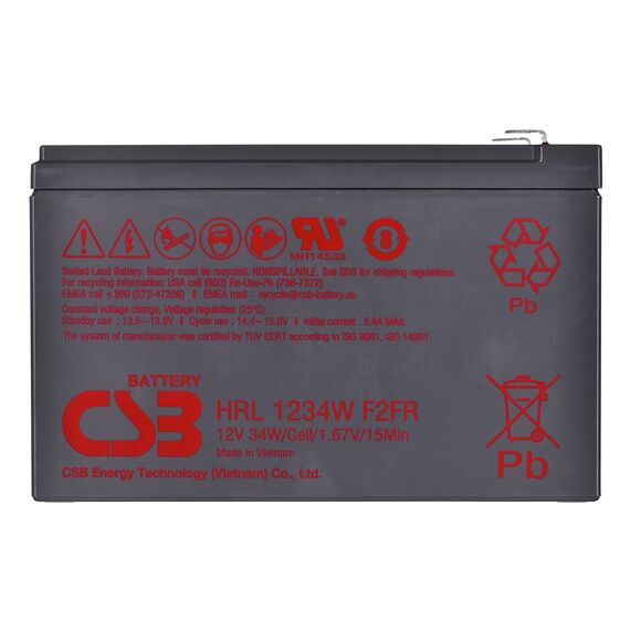 Battery CSB HRL1234WF2FR 12V 9Ah - UPS Batteries - Surge Protection - Techbox
