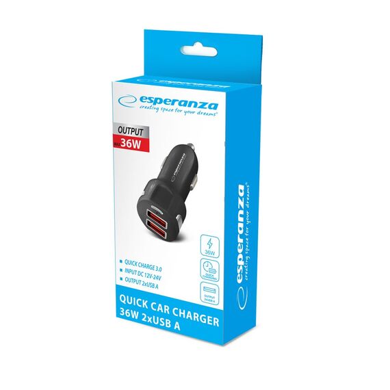 Esperanza EZ110 Car Charger Auto Black - Car Chargers - Smartphone Chargers - Techbox