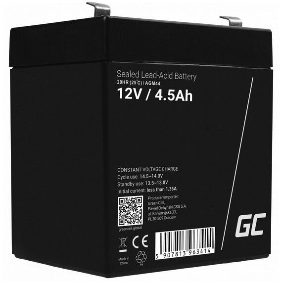 Green Cell AGM44 UPS battery Sealed Lead Acid (VRLA) 12 V 4.5 Ah | Techbox