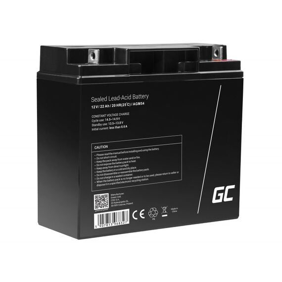 Green Cell AGM54 vehicle battery AGM (Absorbed Glass Mat) 22 Ah 12 V | Techbox
