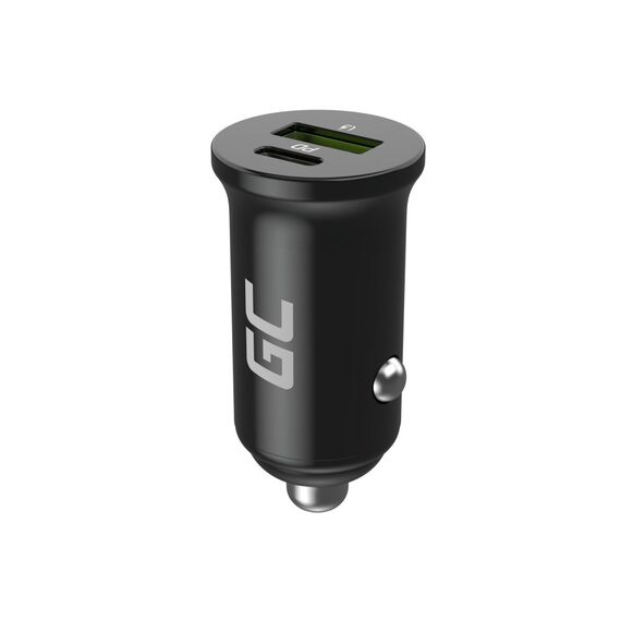 Green Cell GC CADM-GC-38AC - USB-Ladegeraet 38 W 1x USB-C USB-A schwarz Flashlight, GPS, Headphones, Mobile phone, Navigator, Other, Portable speaker, Power bank, Smartphone, Smartwatch, Tablet, Universal Black Cigar lighter Fast charging Auto, Indoor - Car Chargers - Smartphone Chargers - Techbox