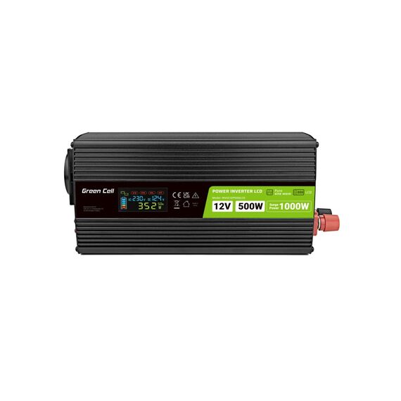 Green Cell PowerInverter LCD 12V 500W/10000W car inverter with display - pure sine wave - Various - Auto & Moto - Techbox