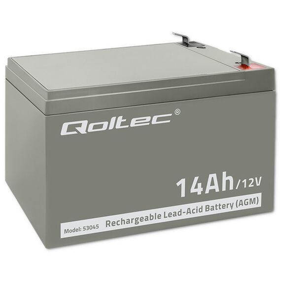 Qoltec 53045 AGM battery | 12V | 14Ah | max. 210A - UPS Batteries - Surge Protection - Techbox