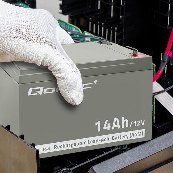 Qoltec 53045 AGM battery | 12V | 14Ah | max. 210A - UPS Batteries - Surge Protection - Techbox