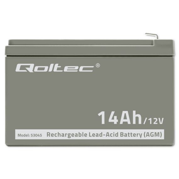 Qoltec 53045 AGM battery | 12V | 14Ah | max. 210A - UPS Batteries - Surge Protection - Techbox