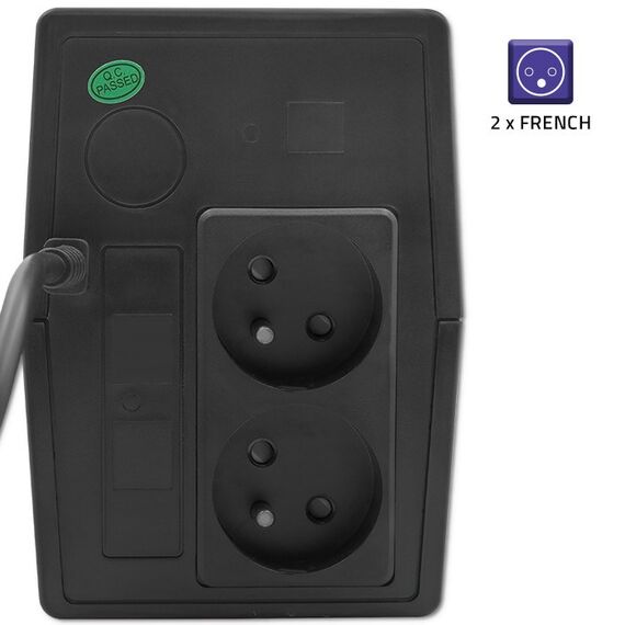 Qoltec 53773 Uninterruptible power supply Line Interactive | Monolith | 850VA | 480W - UPS & Surge Protectors - Surge Protection - Techbox