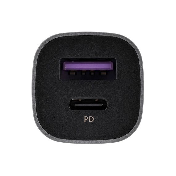 Ugreen USB Type-C / USB 24W Power Delivery Quick Charge car charger, grey (30780) - Car Chargers - Smartphone Chargers - Techbox