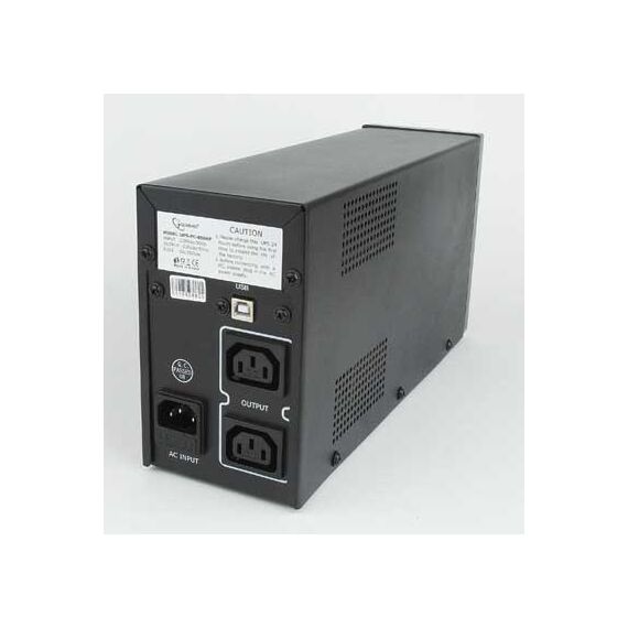 Gembird UPS-PC-850AP uninterruptible power supply (UPS) Line-Interactive 0.85 kVA 520 W 4 AC outlet(s) - UPS & Surge Protectors - Surge Protection - Techbox