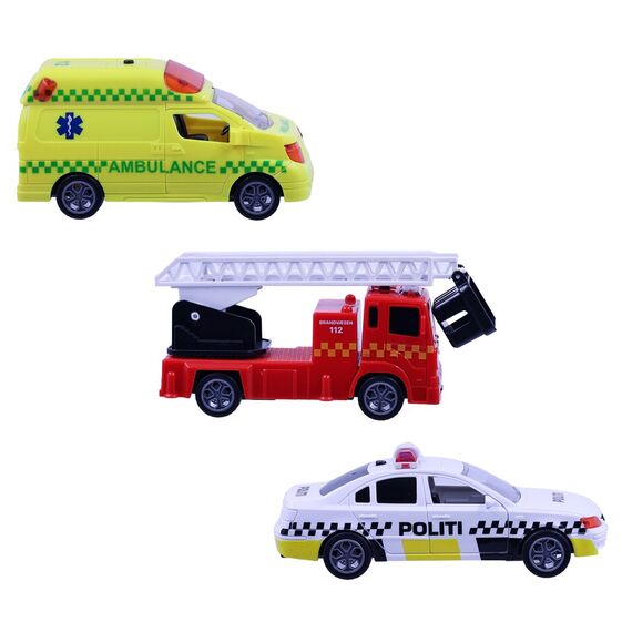 Motor 112 - Pullback Rescue Vehicles w.light & sound (3 pcs) (I-1600006) / Toys