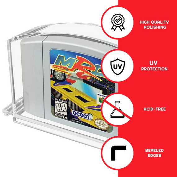 EVORETRO - PREMIUM Acrylic Case for N64 Cartridge pack of 2 - Nintendo Switch Accessories - Accessories for Consoles - Techbox
