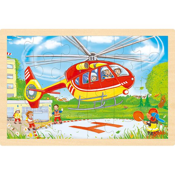 Goki - Puzzle Helicopter / Fire Engine (57301) / Toys