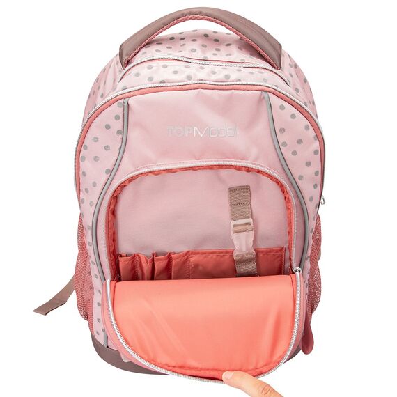 Topmodel - School Backpack DOTS - Rosé with Grey Dots / Toys