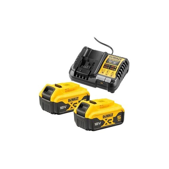 DeWalt DCB1104P2-QW Set charger DCB1104 + 2 batteries DCB184 18 V 5 Ah | Techbox
