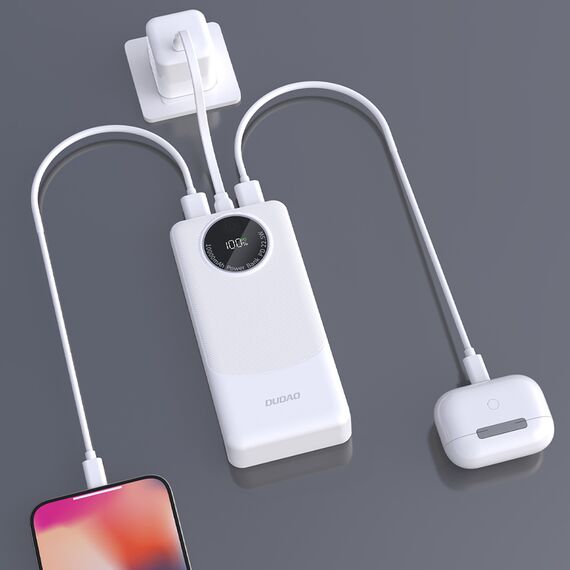 Dudao K12Pro Power Bank 22.5W PD 20000mAh USB-A, USB-C - White - Travel Chargers - Smartphone Chargers - Techbox