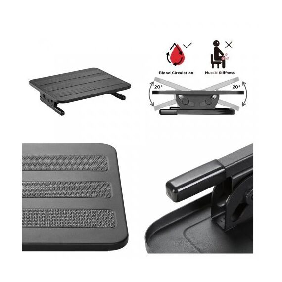 Maclean MC-831 foot rest Black - Various Supplies - Office Supplies - Techbox