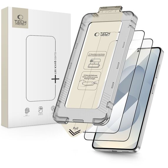 Tech-Protect Quick Set+ 2-Pack Tempered Glass for Samsung Galaxy S26+ - Black