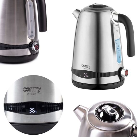 Camry CR 1291 electric kettle 1.7 L Stainless steel 2200 W | Techbox