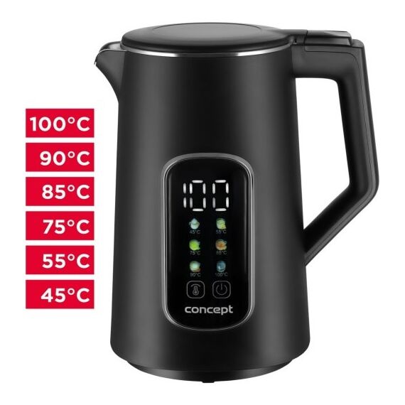 Concept RK-3385 Electric kettle 1.7 L 2200 W Black | Techbox