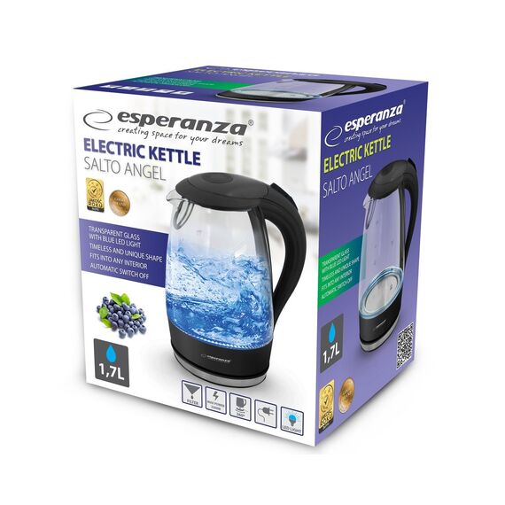 Esperanza EKK011K Electric kettle 1.7 L Black, Multicolor 2200 W | Techbox