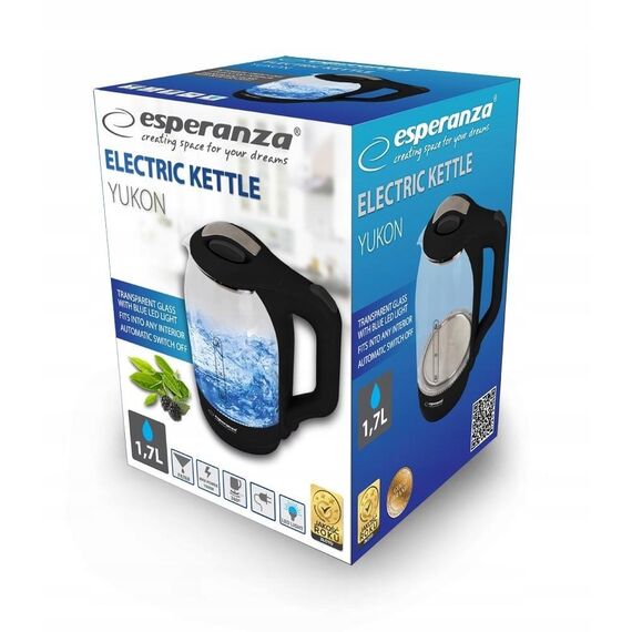 Esperanza EKK025K Electric kettle 1.7 L Black, Multicolor 1500 W | Techbox