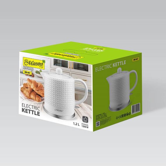 Feel-Maestro MR067 electric kettle 1.2 L 1200 W White | Techbox