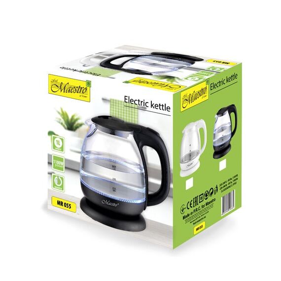 MAESTRO MR-055 electric kettle 1 L 1100 W (MR-055-BLACK) Black - Kettles - Coffee & Beverages - Techbox