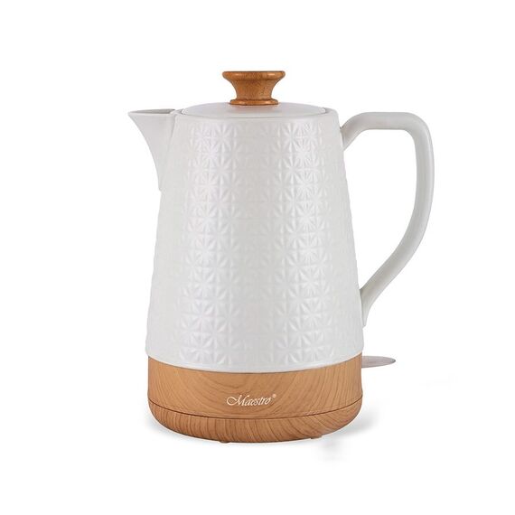 Maestro MR-076 electric kettle 1.8 L 1800 W White, Wood | Techbox