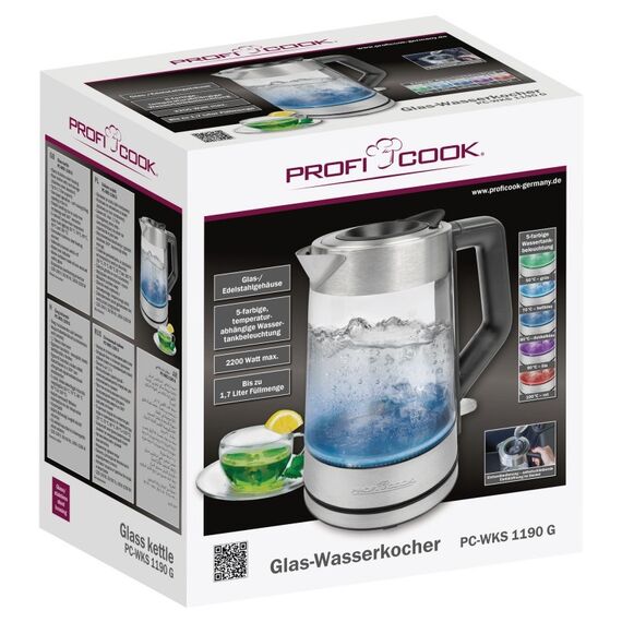 Proficook electric glass kettle PC-WKS 1190 G | Techbox