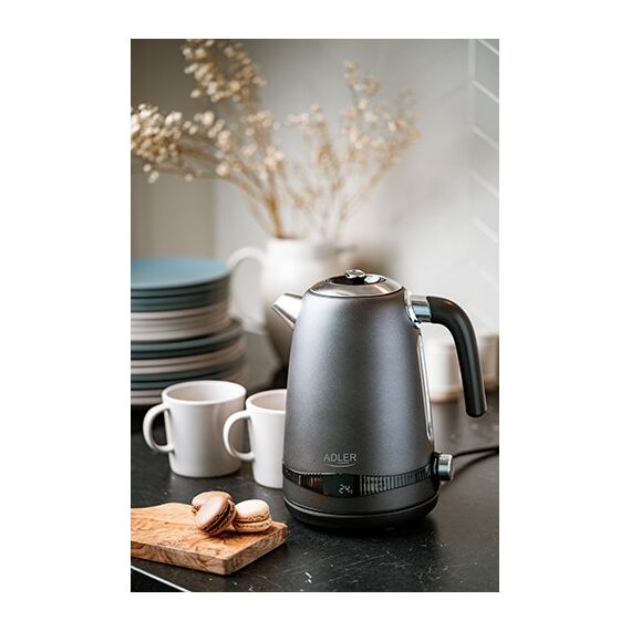 Adler AD 1295 Steel kettle 1.7 l Satin grey - Kettles - Coffee & Beverages - Techbox