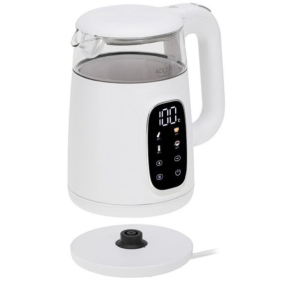 ADLER AD 1305 electric kettle white/silver | Techbox