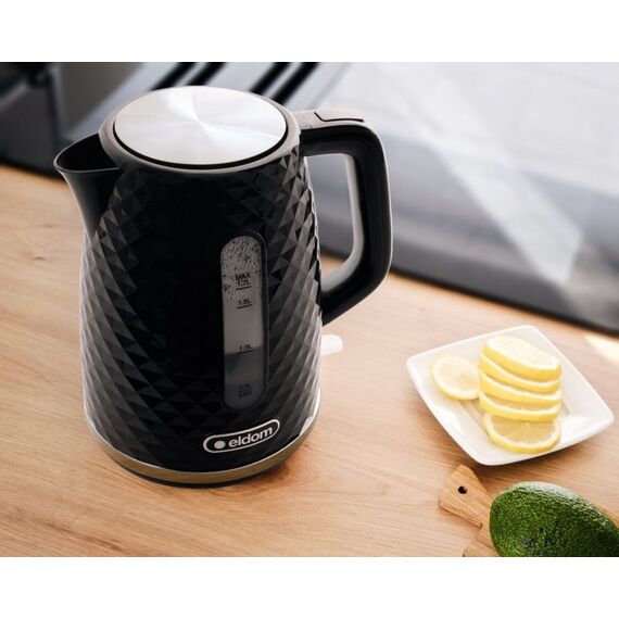 C280C ELDOM Kettle ELLI, capacity 1.7 l, power 2200 W, black, strix, black | Techbox