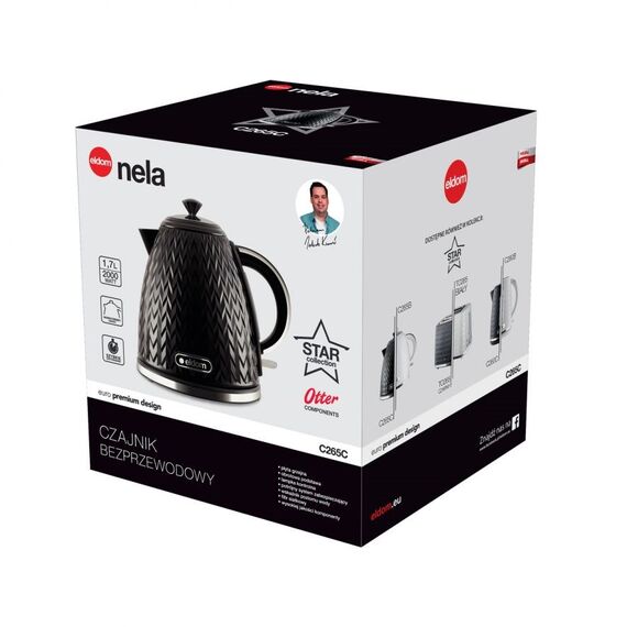 ELDOM NELA kettle, 1.7 l capacity, 2000 W power, black | Techbox