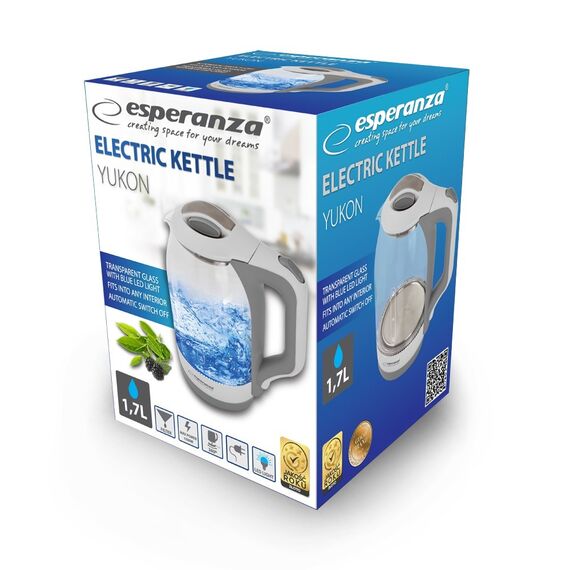 Esperanza EKK025W Electric kettle 1.7 L White, Multicolor 1500 W | Techbox