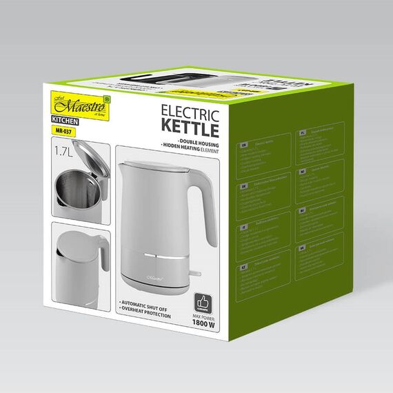 Maestro MR-037 electric kettle 1.7 L 1800 W (MR-037-GREY) Grey - Kettles - Coffee & Beverages - Techbox