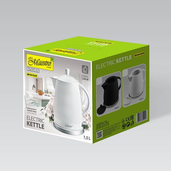 Maestro MR-069 electric kettle 1.5 L 1500 W Black - Kettles - Coffee & Beverages - Techbox