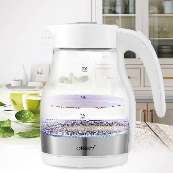 Maestro MR061 electric kettle 1.7 L 2200 W Transparent, White | Techbox