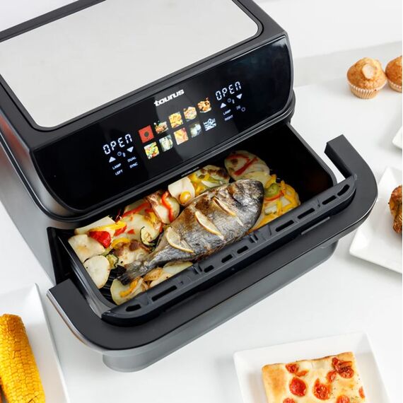 Fat-free deep fryer with long basket and grill Taurus 973004000 - Deep Fryers - Cooking - Techbox