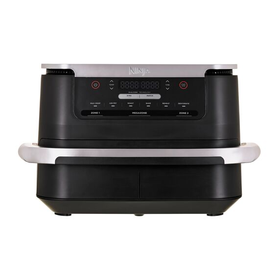 Ninja AF550EU fryer Double 6.6 L Stand-alone 2470 W Hot air fryer Black, Silver | Techbox