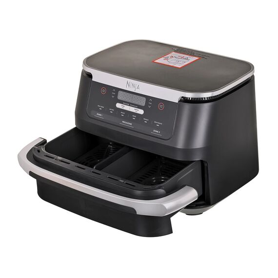 Ninja AF550EU fryer Double 6.6 L Stand-alone 2470 W Hot air fryer Black, Silver | Techbox
