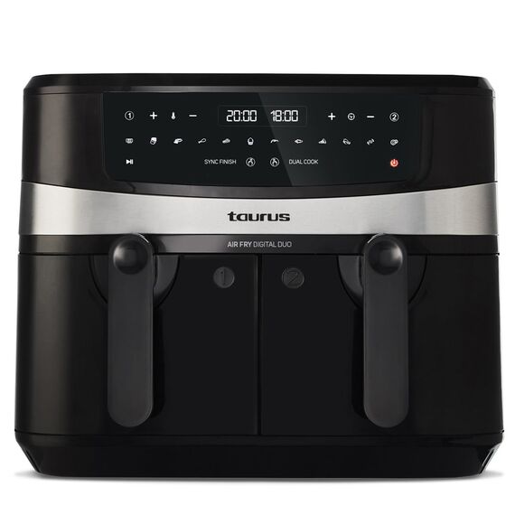 Taurus Air Fry Digital Duo Double 9 L 2200 W Hot air fryer Black - Deep Fryers - Cooking - Techbox