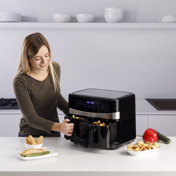 Taurus Air Fry Digital Duo Double 9 L 2200 W Hot air fryer Black - Deep Fryers - Cooking - Techbox