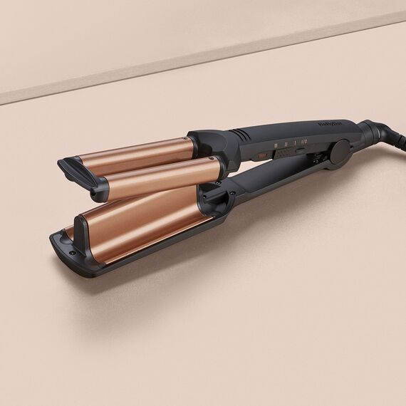 BaByliss Deep Waves Curling iron Warm Black, Orange 98.4" (2.5 m) - Hair Irons & Brushes - Personal Care - Techbox